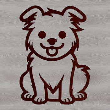 A simple line drawing of a cute sitting dog, suitable for vector art projects.