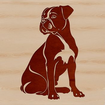 A seated dog breed with distinctive markings, suitable for digital design.