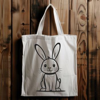 A sitting rabbit in full body view, ideal for digital designs.