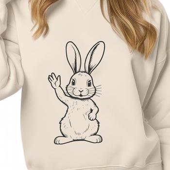 A full-body illustration of a sitting rabbit, suitable for vector art designs.