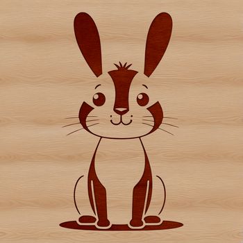 A simple illustration of a rabbit sitting on its haunches, suitable for vector design and cutting machines.