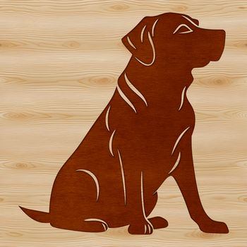 A sitting Labrador Retriever breed dog in vector design format.