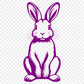 A detailed illustration of a rabbit sitting in a relaxed pose.