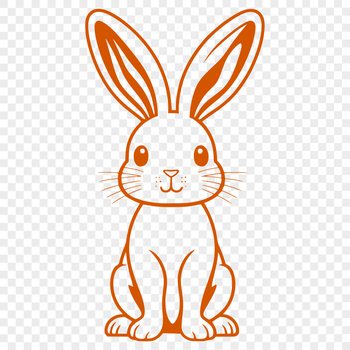 An SVG graphic design of a cute bunny in a relaxed pose.