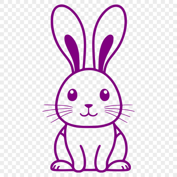 Illustration of a full-body rabbit in a sitting position, suitable for clip art designs.
