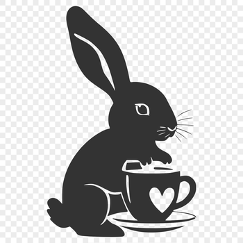 A detailed full-body illustration of a rabbit sitting in a relaxed pose.