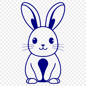A digital design of a cute rabbit in a relaxed pose, suitable for various applications such as clip art or vector graphics.