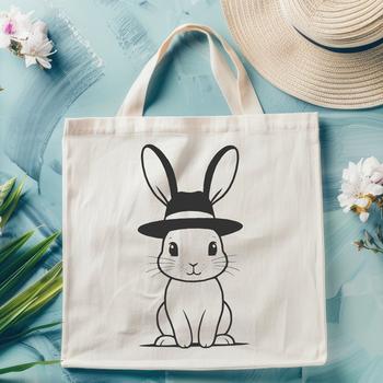 A sitting rabbit in a neutral pose, suitable for vector design projects.