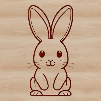 A cartoon rabbit sitting in a relaxed pose, suitable for various digital applications and crafts.