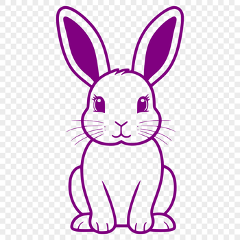 An isolated full-body illustration of a rabbit sitting on its hind legs.