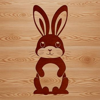 An SVG vector art design featuring a cartoon rabbit in a relaxed position.