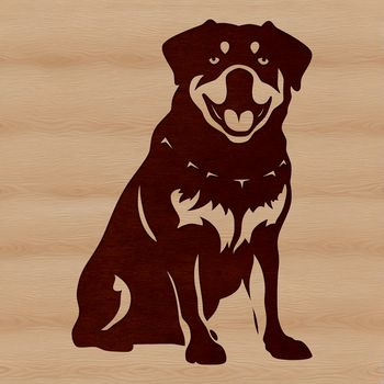 A sitting Rottweiler dog breed illustration in vector format.