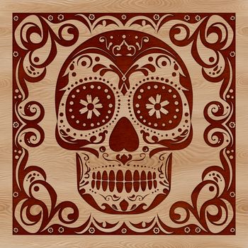 A detailed illustration of a skull, suitable for use as a vector graphic design element.