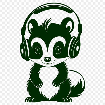 A digital illustration of a wild animal, a skunk, depicted in simple lines.