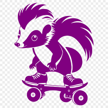 A digital illustration of a wild animal, specifically a skunk, designed as vector art for various uses.