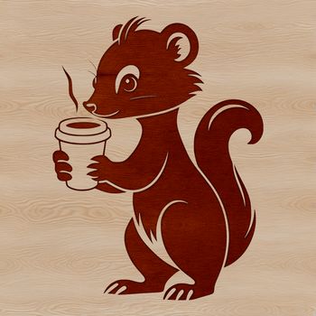 A simple illustration of a wild animal, specifically a skunk, in vector format.