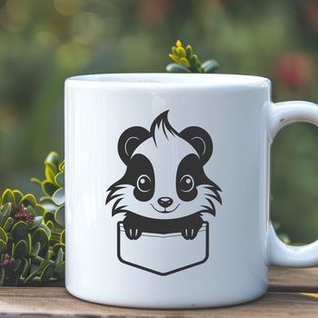 A cartoon illustration of a skunk in a standing position.