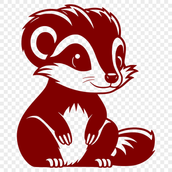 A vector illustration of a wild skunk with distinctive black and white stripes.