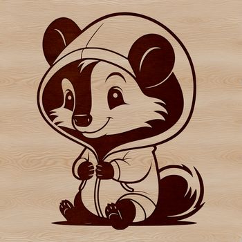 A detailed illustration of a wild skunk in profile, suitable for digital design and crafting.