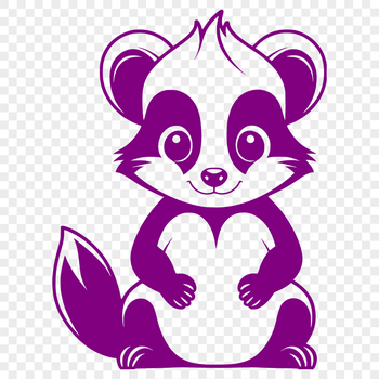 A black and white skunk illustration in a simple design style.