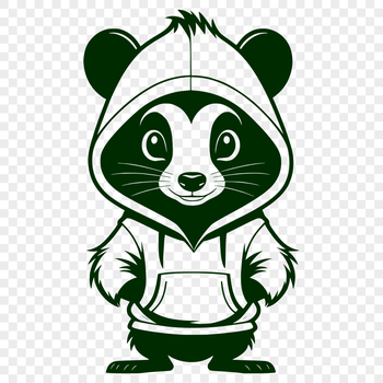 A wild animal with a distinctive black and white striped body, shown in vector format.