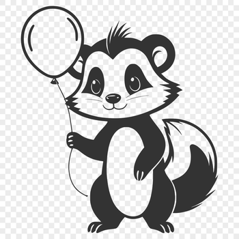 A skunk animal illustration created in vector art style.