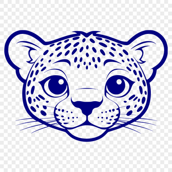 SVG vector art design featuring a majestic big cat.