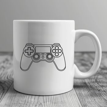 High-resolution vector illustration of a standard game controller with buttons and joysticks.