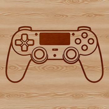 A vector design representation of a standard video game console controller layout.