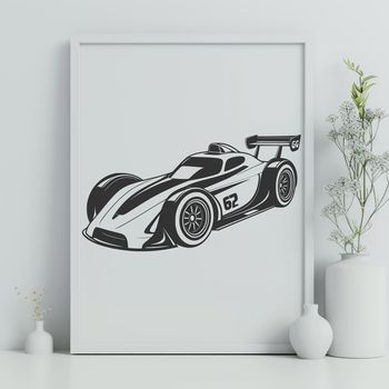 Racing Car Vector Design: A detailed illustration of a high-performance vehicle.