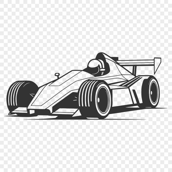 A high-performance racing car in motion, designed as a vector graphic.