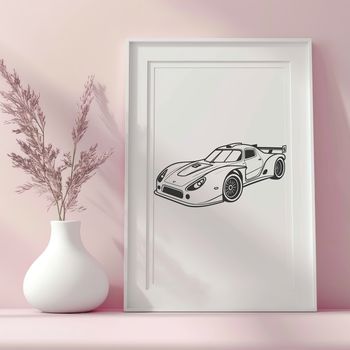 A high-speed racing car with bold design and sleek lines, ideal for digital cutting machines like Cricut.