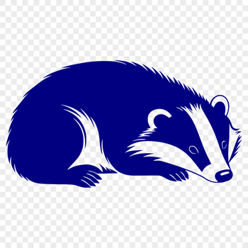 A detailed illustration of a badger in a sleeping posture, suitable for vector design projects.