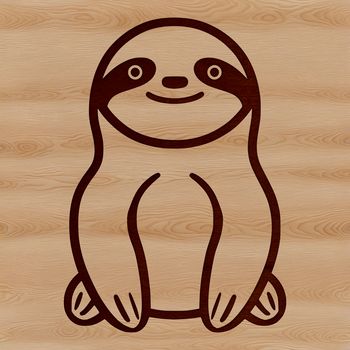 A stylized illustration of a sloth in SVG design, suitable for various cutting machines and laser cutters.