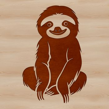 A digital illustration of a sloth in a natural setting, suitable for vector design projects.