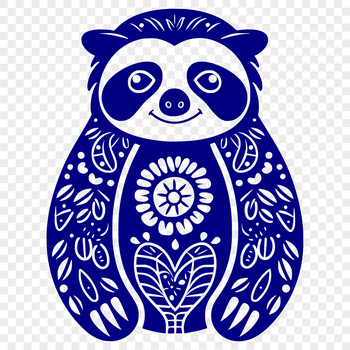 A detailed illustration of a sloth in full body pose.