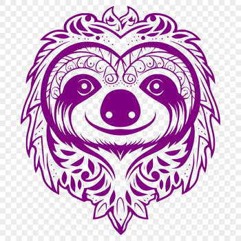 A sloth's head is depicted in this vector illustration, showcasing its distinctive features.