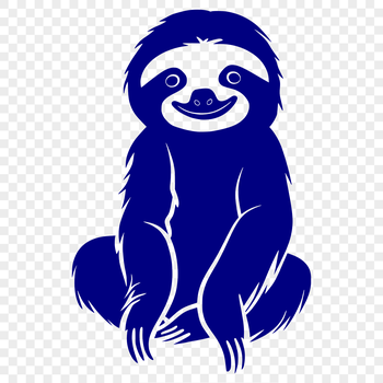 A detailed illustration of a sloth in full body pose, created as vector art.