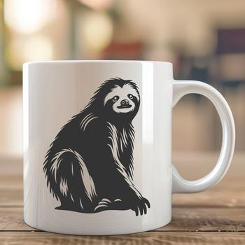A full-body illustration of a sloth in vector format for design projects.