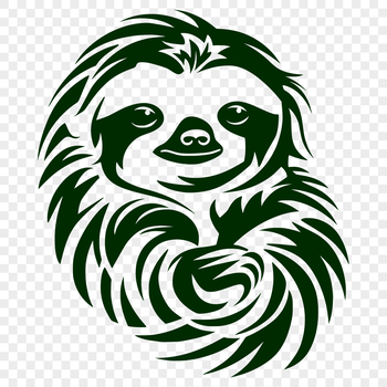 A digital illustration of a sloth in a natural environment, ideal for vector design projects.