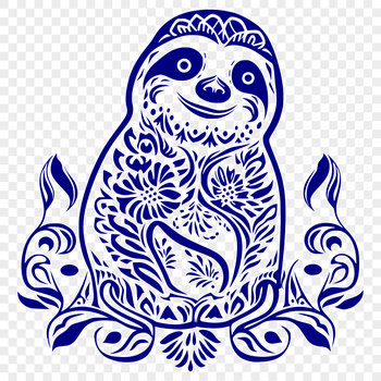 A detailed illustration of a sloth's full body, suitable for vector graphics and digital design.