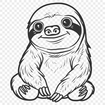 A high-resolution digital illustration of a sloth in full body pose.