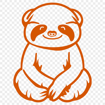 An SVG illustration of a sloth rendered as vector art for use in various graphic design projects.