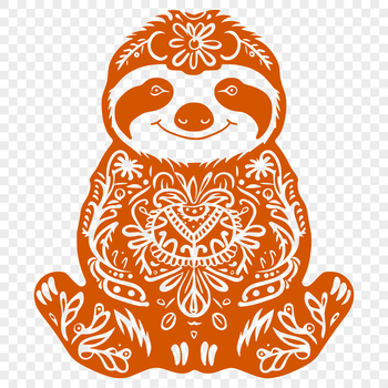 A high-quality illustration of a sloth in full body form.