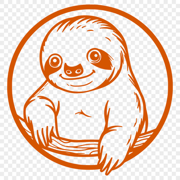 Sloth illustration created in vector format.