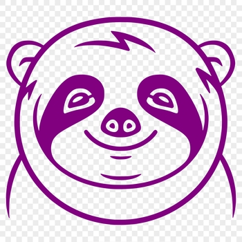 A sloth's head and body is depicted in this detailed vector illustration.