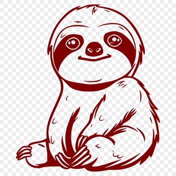 An SVG rendering of a sloth animal from front to back.