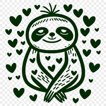 A sloth illustration created in vector format for digital design projects.