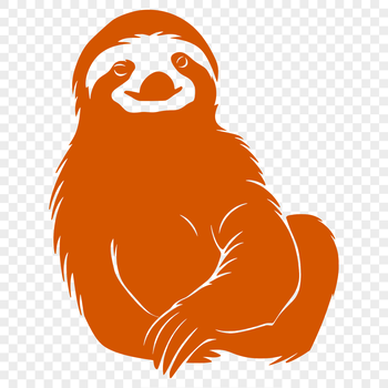 A high-quality illustration of a sloth in full-body pose.