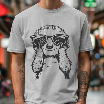 Unique Sloth Wearing Glasses DXF